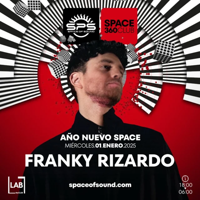 🔥🔥🔥 FRANKY RIZARZO, primer artista confirmado para AÑO NUEVO SPACE 🔥🔥🔥

El artista procedente de los Países Bajos se ha convertido en un nombre relevante en todo el planeta como sinónimo de música ‘deep’ que difumina las fronteras entre el techno y el house. 

Un primer avance top para el potente line-up que os estamos preparando para el regreso del clásico de Año Nuevo, esta vez en formato 360.
🎟️ Entradas/Tickets disponibles en el Link de la BIO ☝️

#SPS #SonidoSpace #DayAndNight #SpaceOfSound #LabTheCLUB #TheReal360Club #RoundStage