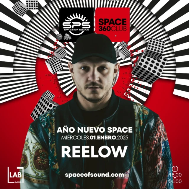 Es uno de los nombres con más carisma y buena vibra de la industria y volverá a acompañarnos en Space Of Sound. Hablamos de Reelow un artista cuyas producciones producciones le han llevado a lanzar en prestigiosos sellos y estar avalado por muchos pesos pesados de la industria.

📍Año Nuevo, esta vez en formato 360.
Con Franky Rizardo Sosa, Jesse Calosso, Reelow, Karretero, Aafraa y Nic Vesperi. Y atentos, próximamente anunciaremos más nombres...

¡¡Space Of Sound makes the world go round…!!
🎟️ Entradas/Tickets disponibles en el Link de la BIO.

#SPS #SonidoSpace #DayAndNight #SpaceOfSound #LabTheCLUB #TheReal360Club #RoundStage